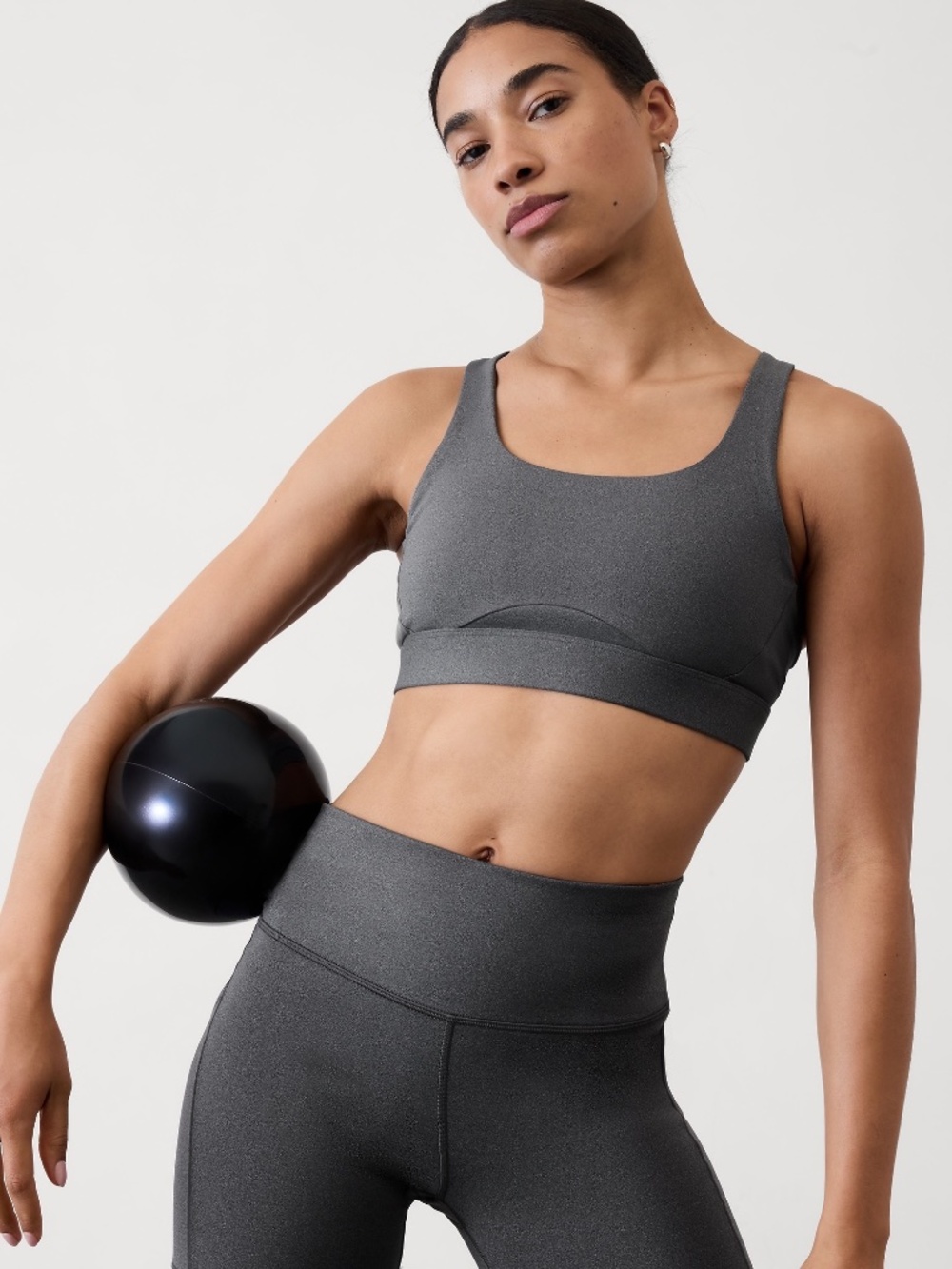 NWT Athleta Interval Bra Medium M D-DD Cups Grey Medium Impact Support